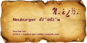 Neuburger Ádám névjegykártya